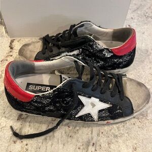 Golden goose sneakers Black and red Glitter